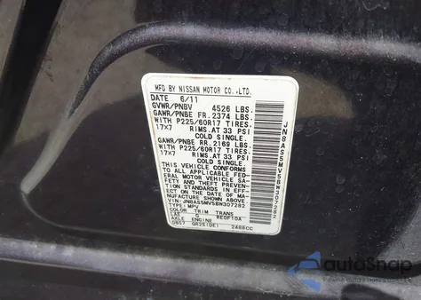 2011 Nissan Rogue Sv z USA, uszkodzony, nr VIN JN8AS5MV5BW307282